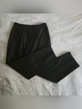 Joan Leslie Vintage Wool Classic Black Straight Leg Pant Women's Trouser Size 8P